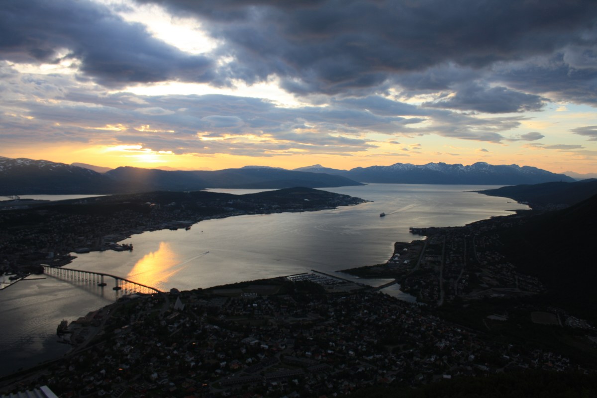 Summer: Tromsø bathed in the midnight sun.