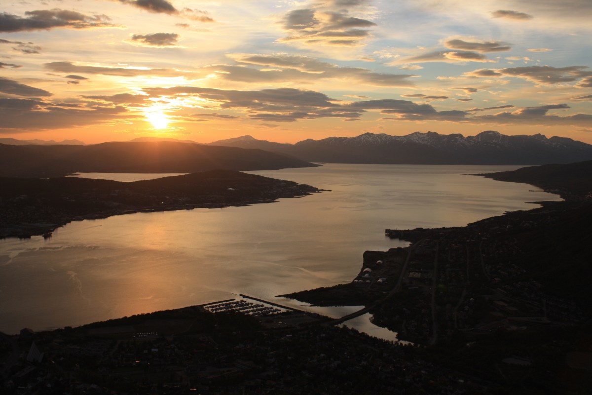 Summer: Tromsø bathed in the midnight sun.