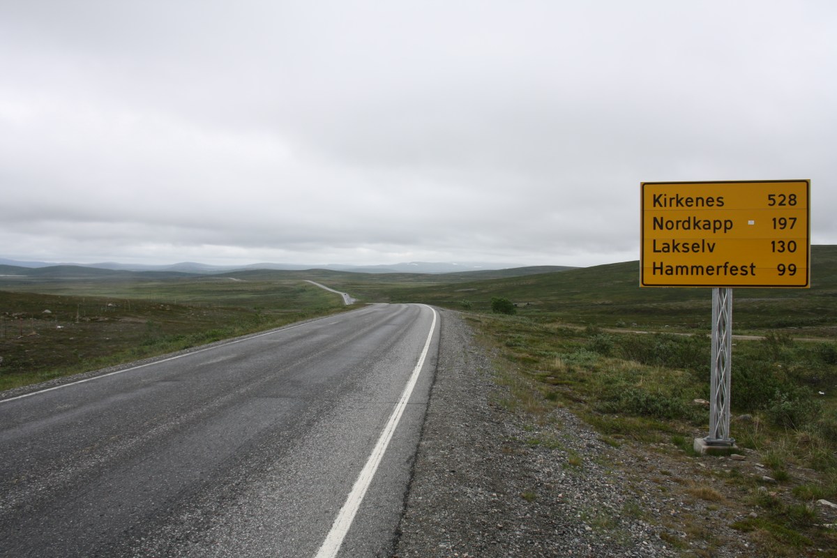 Tundra plains approaching the North Cape.