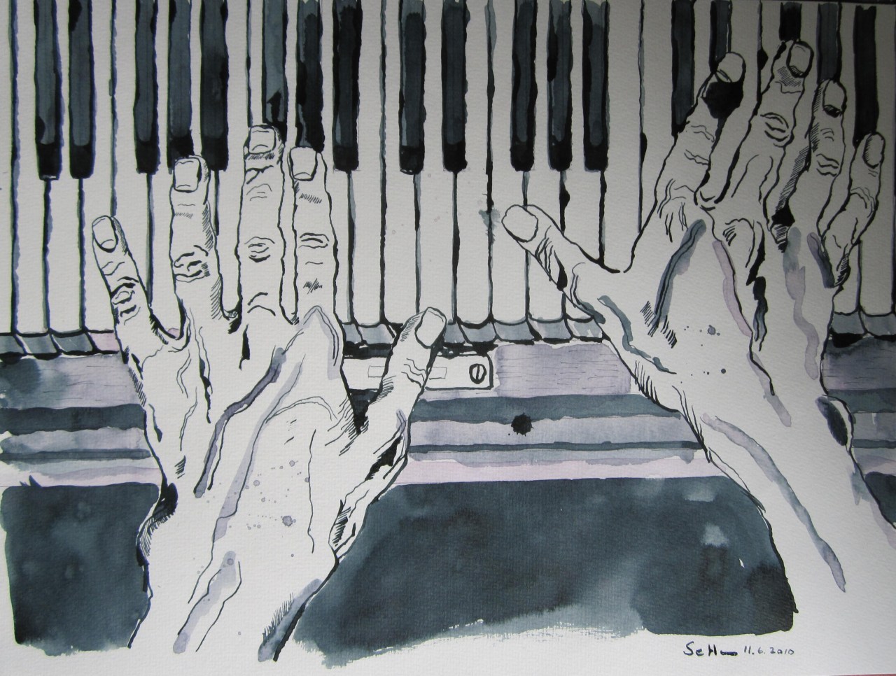 Klavierhände (c) Zeichnung  von Susanne Haun