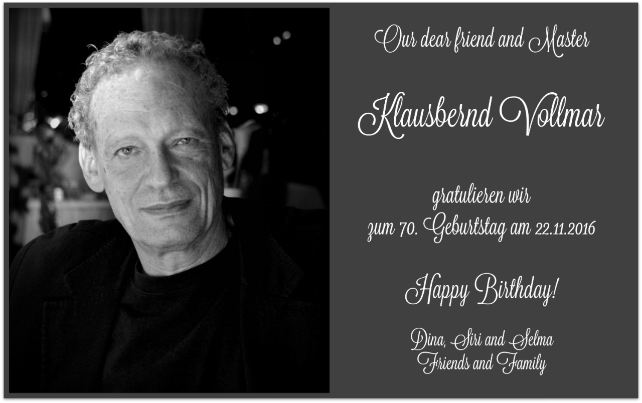 Klausbernd Vollmar 70 birthday